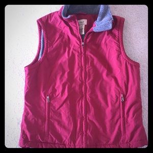 Nylon Red vest w gray fleece lining